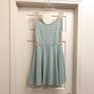Baby blue and crotchet a-line dress